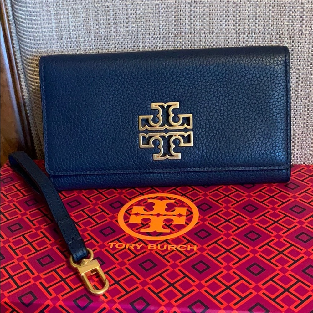 Tory Burch Britten Smartphone Wallet Royal Navy - Picture 2 of 16